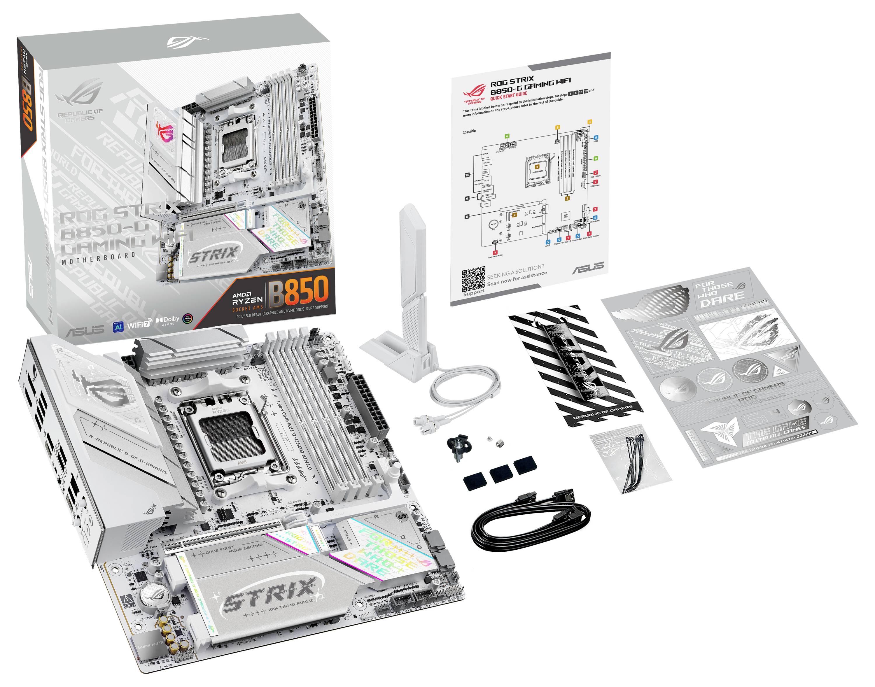 Asus ROG STRIX B850-G Bundkort Sokkel #####AMD AM5 Formfaktor Micro-ATX Mainboard-chipsæt AMD® B850-7