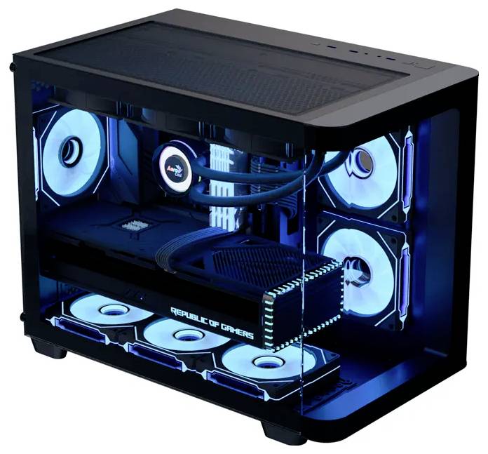 AeroCool P300C-G-BK-V1 Mini-tower PC-kabinet Sort, Hvid-0