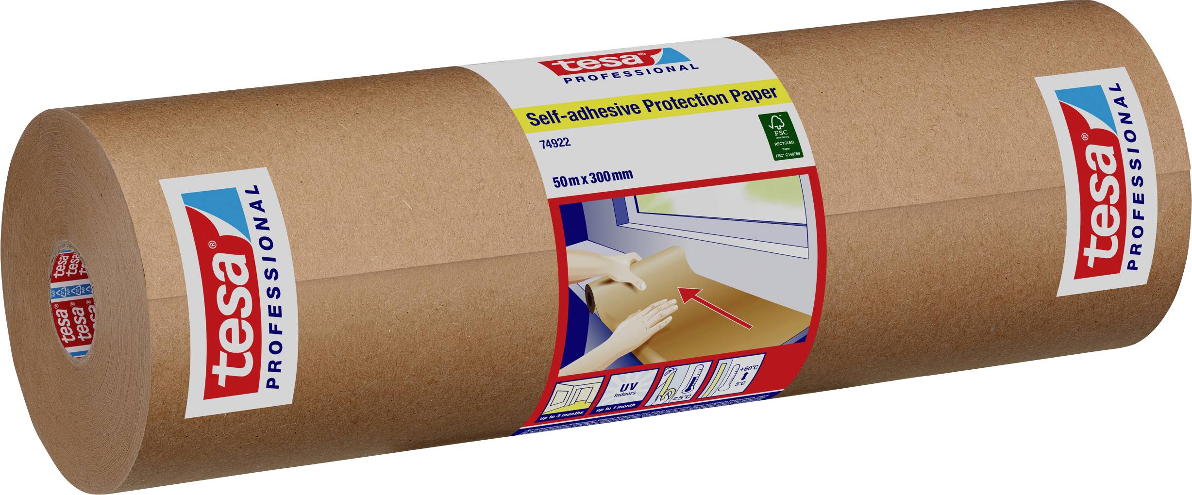 tesa 74922 74922-00001-00 Crepebånd tesa® Professional Chamois (L x B) 50 m x 30 cm 50 m-0
