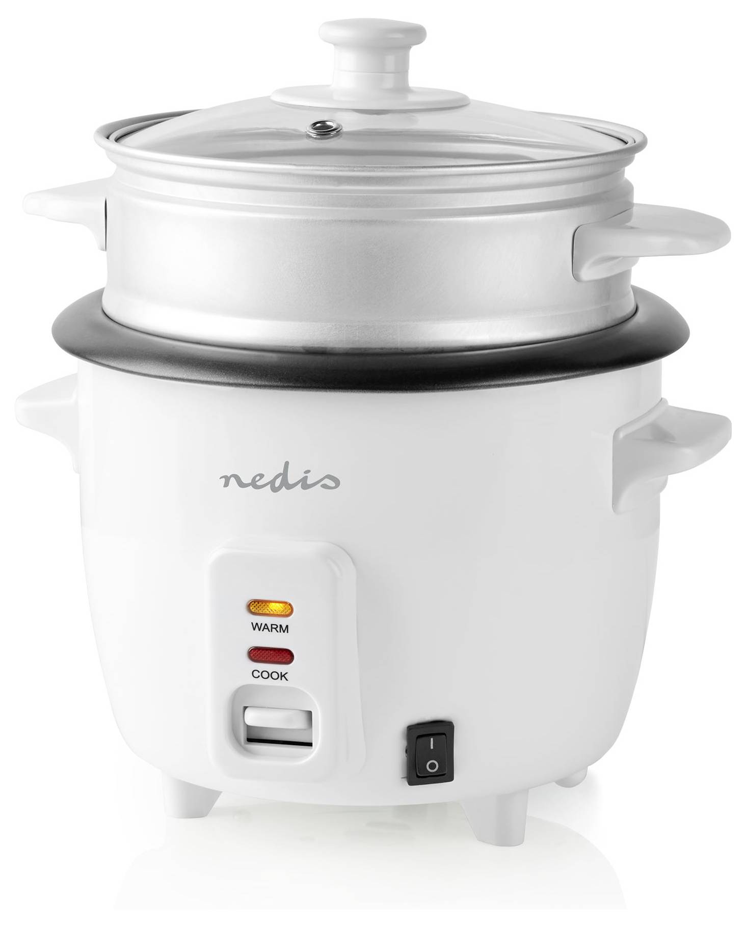 Nedis KARC06WT Riskoger Hvid Non-stick-belægning, Indikatorlys-2