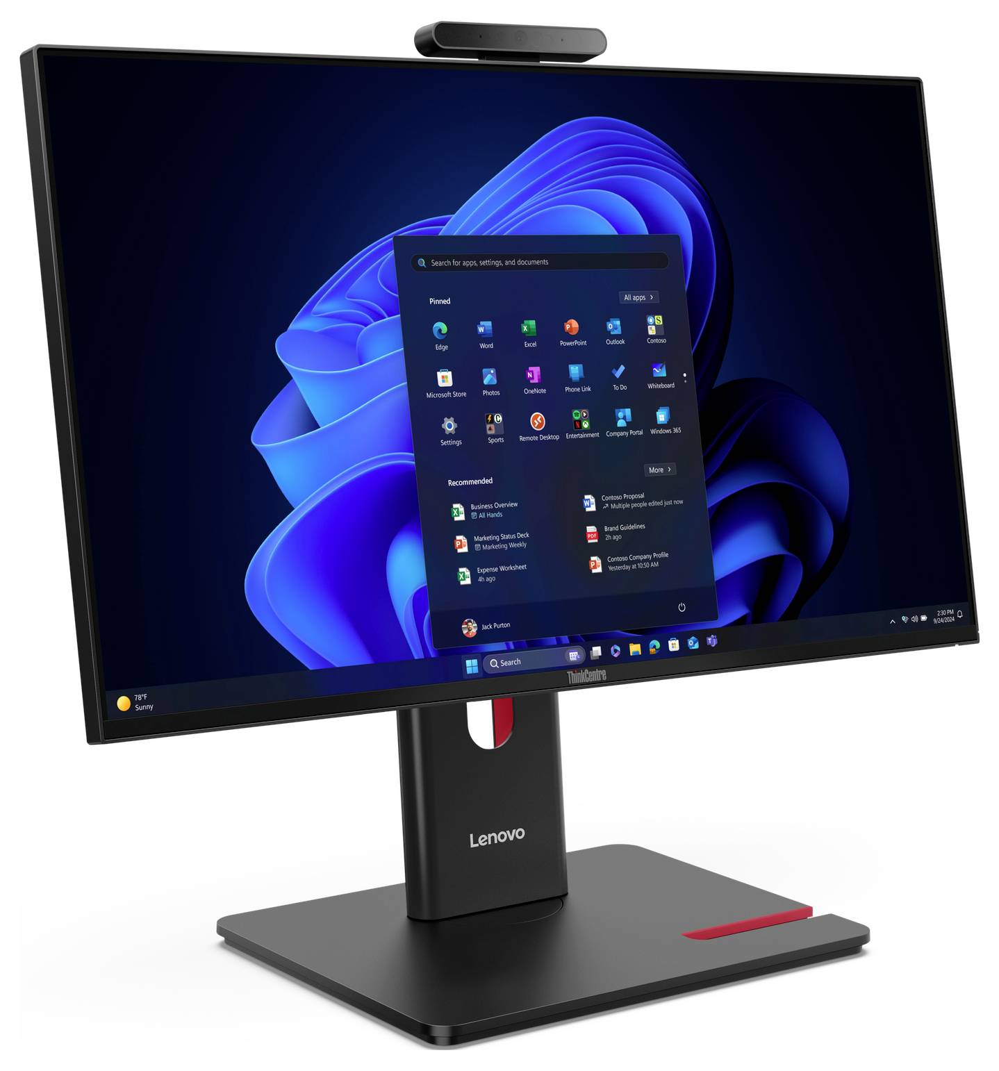 Lenovo All-in-one PC ThinkCentre M70a 60.5 cm (23.8 tommer) Full HD Intel® Core™ Ultra 5 (Series 2) 235T 5.0 GHz 16 GB R-2