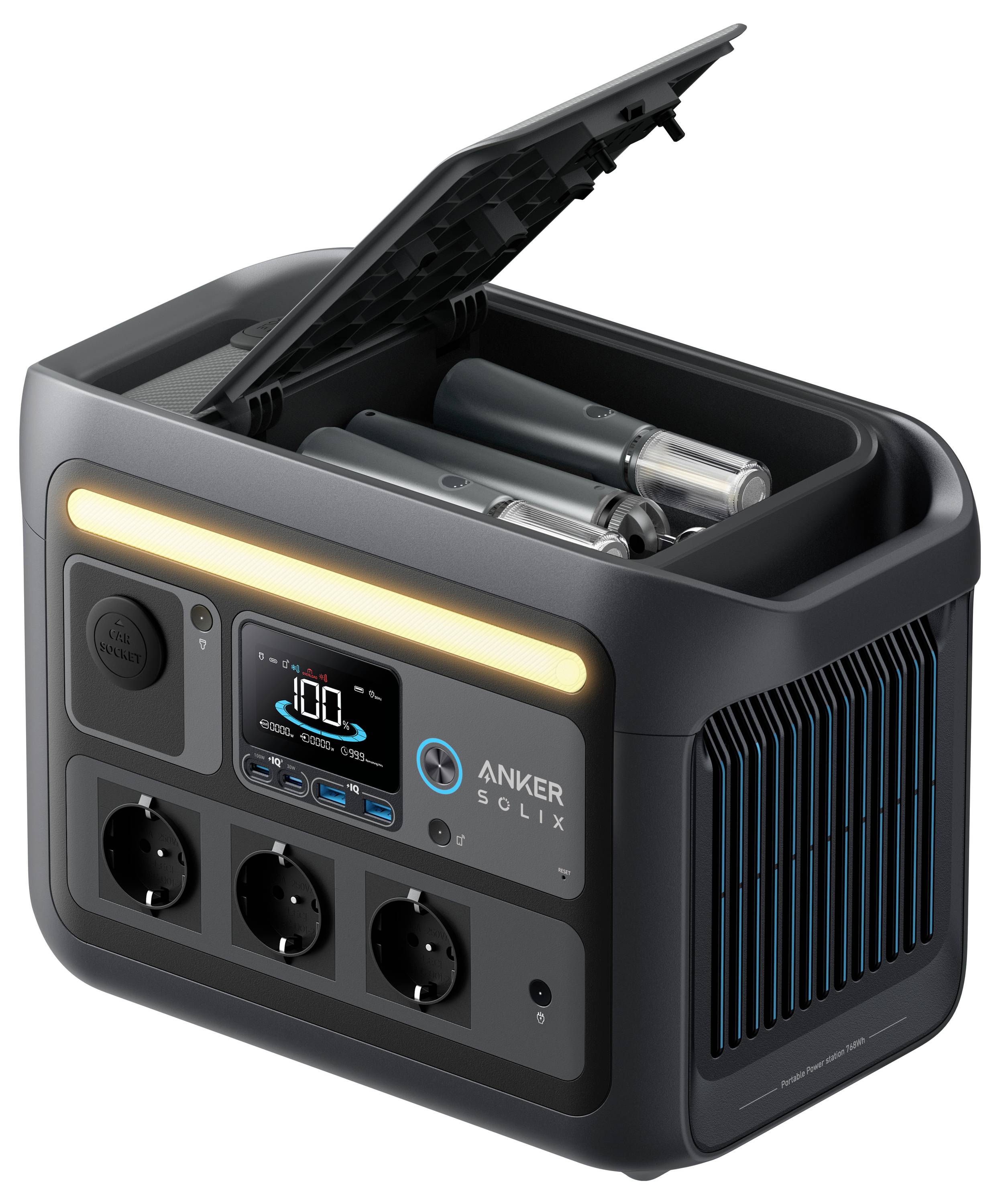 Anker SOLIX C800X Powerstation LiFePO 4 LED-lommelygte, Outdoor-8