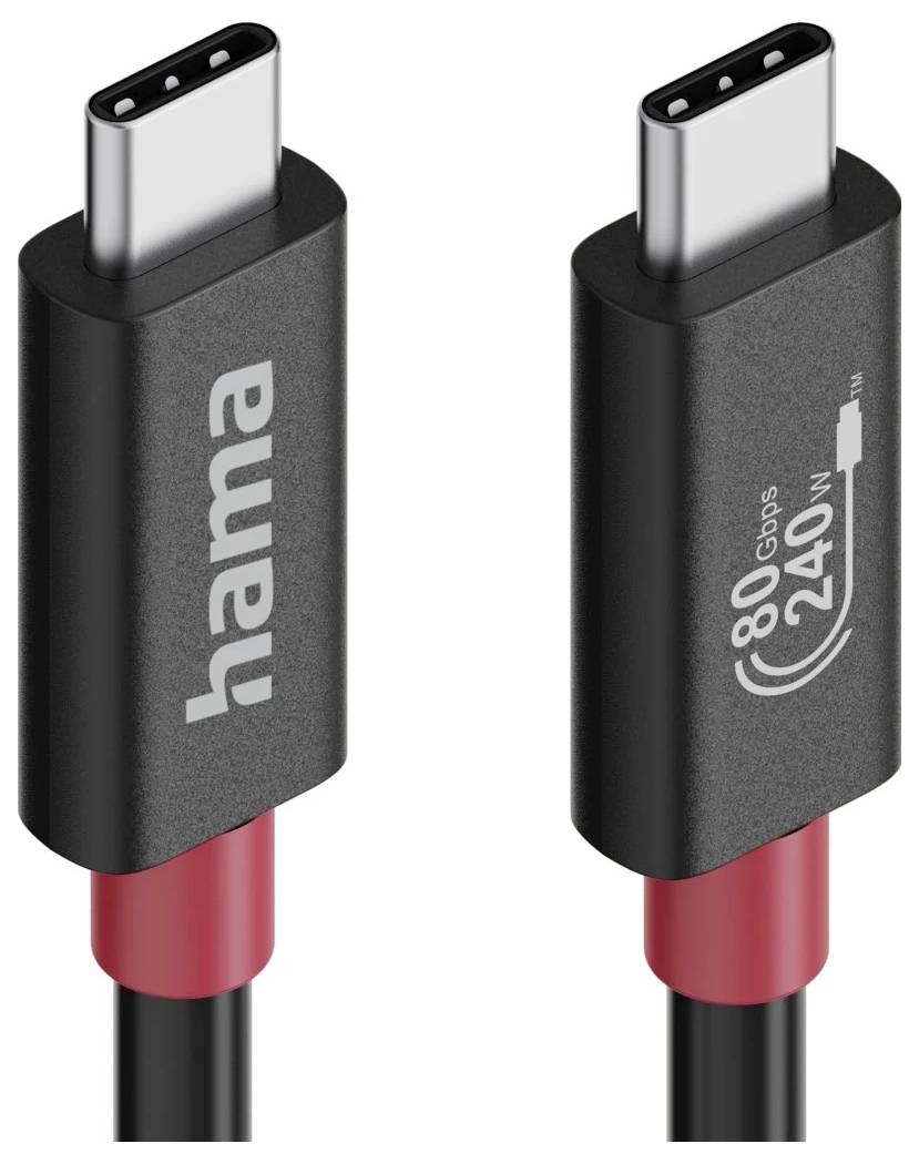 Hama USB-C kabel USB4™ USB-C® stik 1 m Sort Fleksibel 00200799-2