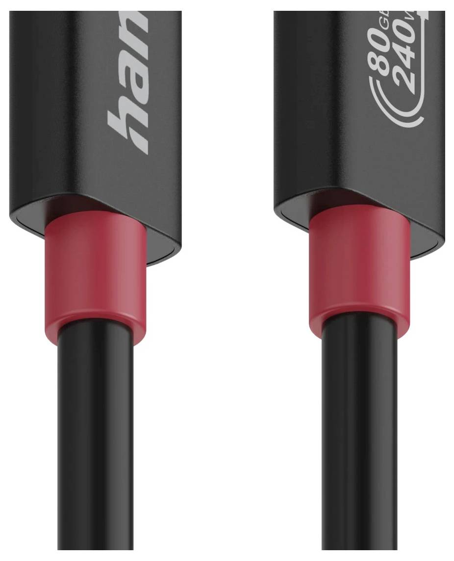 Hama USB-C kabel USB4™ USB-C® stik 1 m Sort Fleksibel 00200799-3