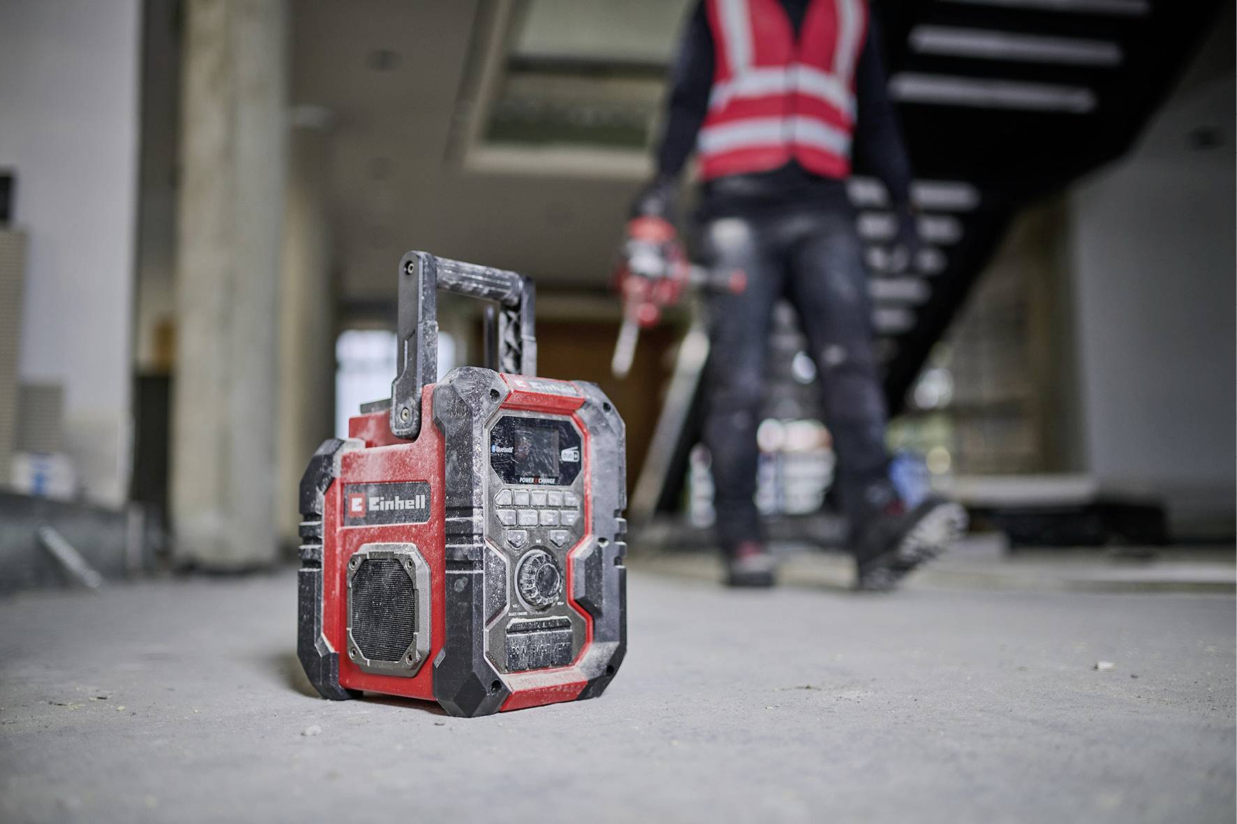 Batteridrevet radio Einhell TE-CR 18 Li DAB+, FM Rød/sort-1