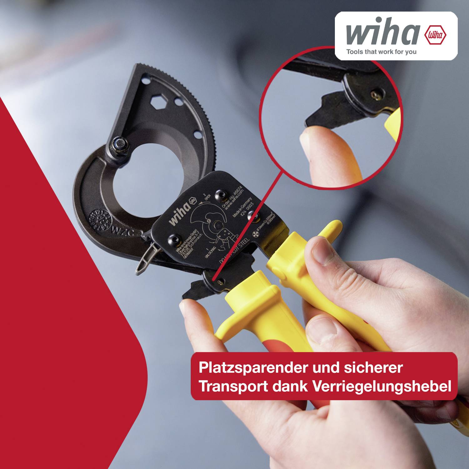 Wiha 46674 Kabelskærer Passer til Aluminiums- og kobberkabel, enkelt- og flerledet 34 mm 300 mm²-16