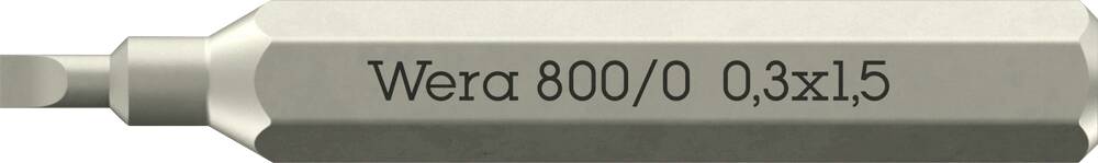Wera 05058104001 800 Micro Lige kærv-bit Drev (skruetrækker): 1/4" (6,3 mm) Udgang: Krydskærv Phillips 1.5 mm-0