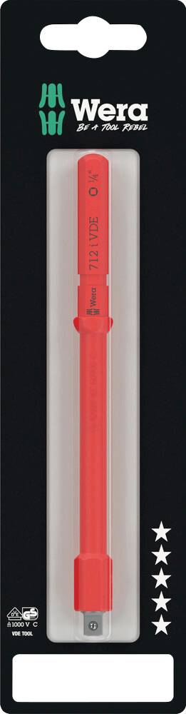 Wera Kraftform Kompakt A VDE 712 i SB Adapterklinge VDE Nøglebredde: 9 mm Nøglevidde (tommer): 1/4 tommer Klinge-længde:-0
