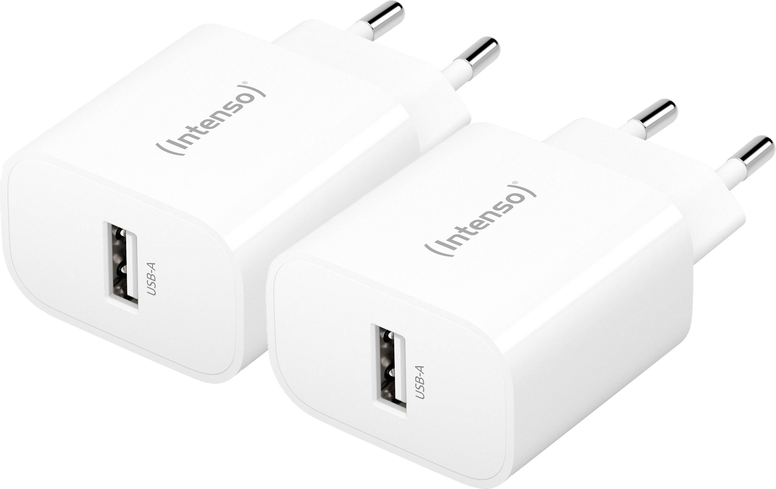Intenso W5A white double pack USB-C adapter 5 W USB-A Hvid Stikdåse med Europa-adapter-0