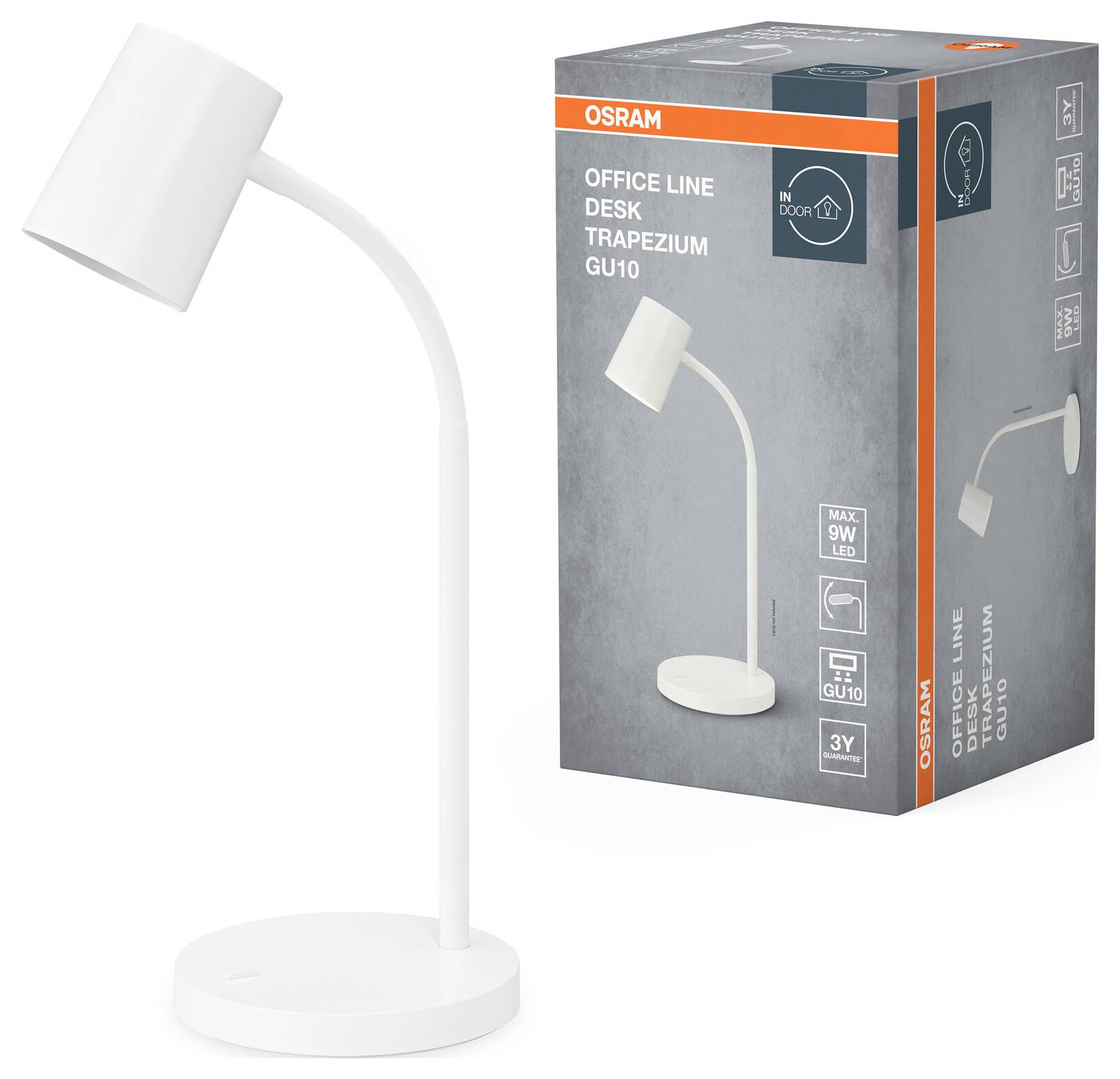 OSRAM HOMELIGHTING Office Line Desk Trapezium GU10 White 4099854464355 Skrivebordslampe GU10 Hvid-1
