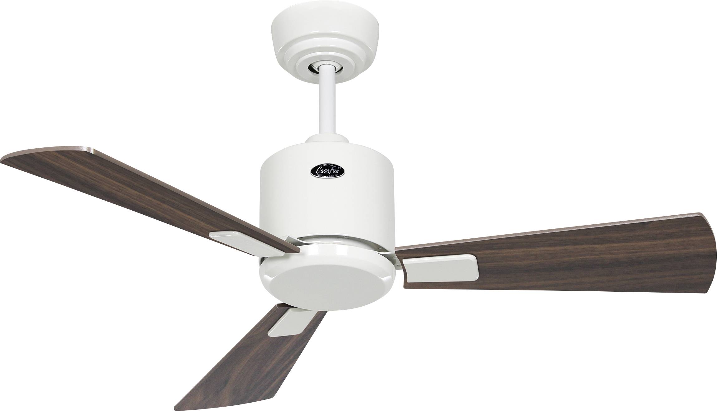CasaFan ECO NEO III 92 WE-NB/KI WiFi Flügel Nussbaum/Kirsche Loftsventilator 12 W (Ø x H) 92 cm x 360 mm Hvid med fjernb-0