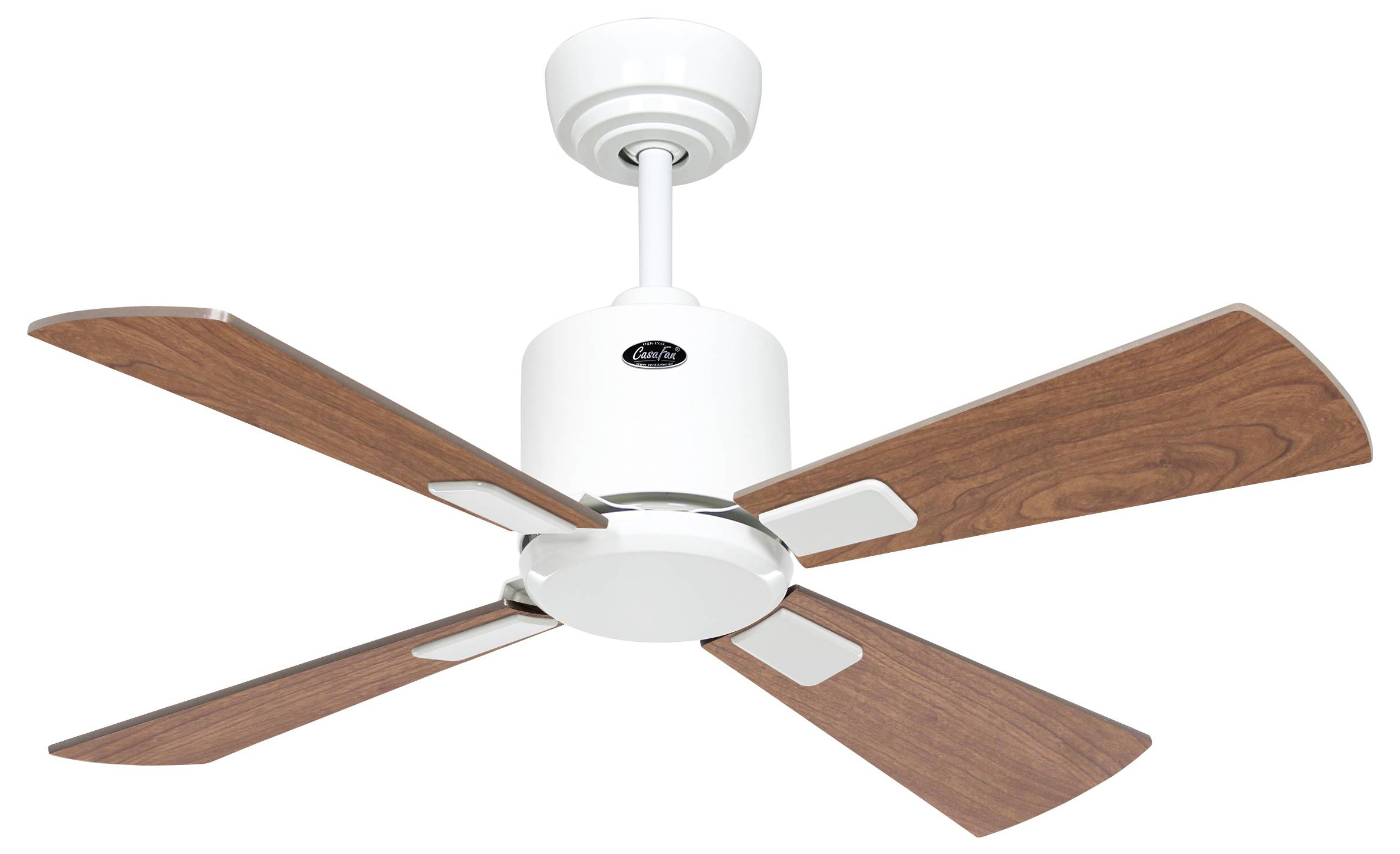 CasaFan ECO NEO III 92 WE-NB/KI WiFi Flügel Nussbaum/Kirsche Loftsventilator 12 W (Ø x H) 92 cm x 360 mm Hvid med fjernb-3