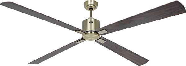 CasaFan ECO NEO III 180-4 MA-NB/KI WiFi Flügel Nussbaum/Kirsche Loftsventilator  28 W (Ø x H) 180 cm x 360 mm Messing antik med fjernbetjening, Timer, Vinterdrift, App-styret