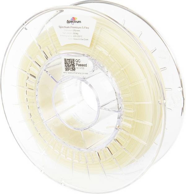 Spectrum Filaments 80530 S-Flex 98A Glow in the Dark Filament Fleksibelt glødetråd Fleksibel, kemisk bestandig, uden trækkraft, efterlysende 1.75 mm 500 g Glow Green  1 stk