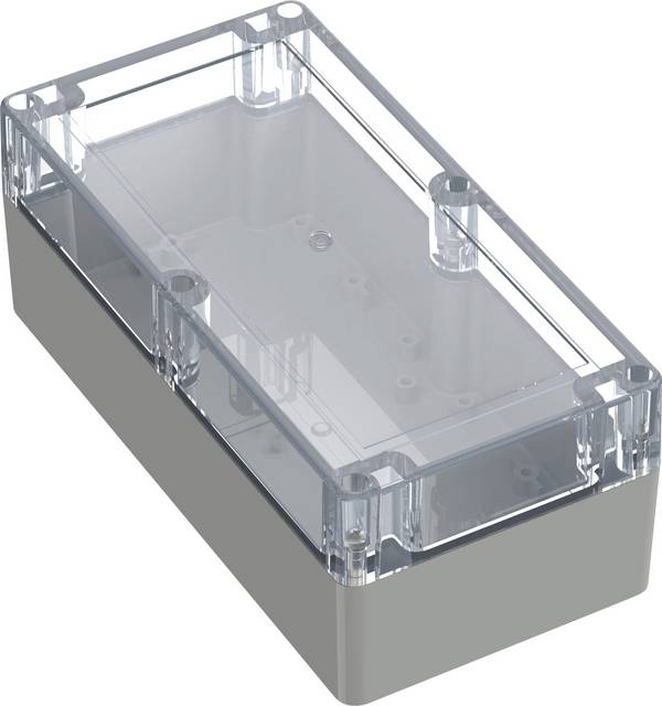 TRU COMPONENTS 6U07201008139 TC-13865156 Industrikabinet 200 x 100 x 75 Polykarbonat Lysegrå, Transparent 1 stk