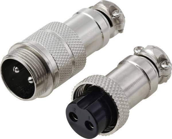 TRU COMPONENTS TC-13895596 Rundstikforbinder Stik , Bøsningskontakt Samlet poltal: 2 Serie (rundstikforbindelse): GX16 1 Set
