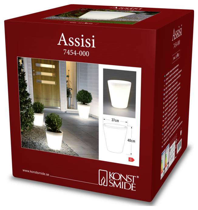 Assisi 7454-000 armatur<br>Udendørs belysning<br><br>Dimensioner:<br>Bredde: 37 cm<br>Højde: 40 cm