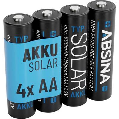 Absina Genopladeligt AA-batteri NiMH 1.2 V 4 stk-0