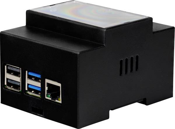 Joy-it  DIN-Rail-holder Passer til: Raspberry Pi® 4 til hatskinnemontering Sort