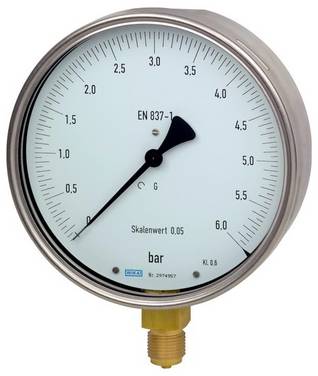 WIKA Rørfjedermanometer 9062378 312.20 Tilslutning (manometer): Undersida 0 til 1 bar  1 stk