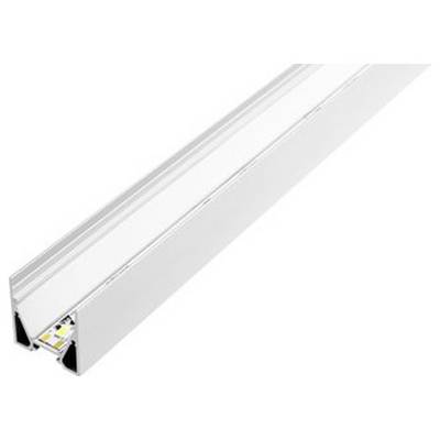 Aluminiumsprofil med en LED-stribeled indvendigt, der demonstrerer en forsænket belysningsvalgmulighed til indvendig eller arkitektonisk brug.