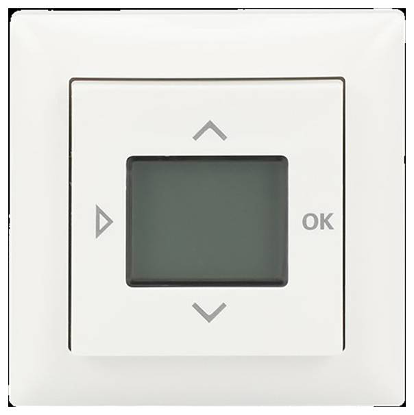 En cylindrisk smart lock-enhed med metallisk finish, med en sort hætte med teksten 'Busch-Jaeger'.