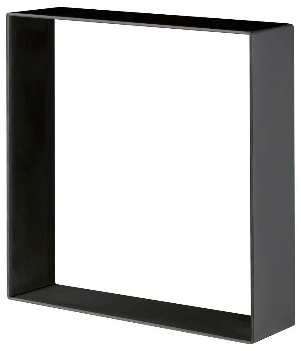 En sort, minimalistisk, rektangulær billedramme uden synligt bagstykke eller glas, designet til en moderne, elegant udstillingsæstetik.