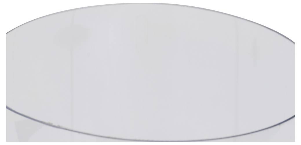 En simpel, cylindrisk hvid genstand med glatte, reflekterende sider og en tynd kontur.