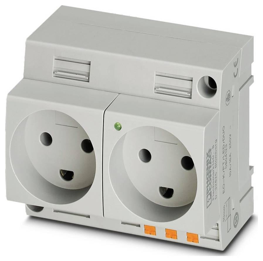 #####Doppelsteckdose Phoenix Contact EO-K/PT/LED/DUO Grå (L x B x H) 59.2 x 90 x 75 mm