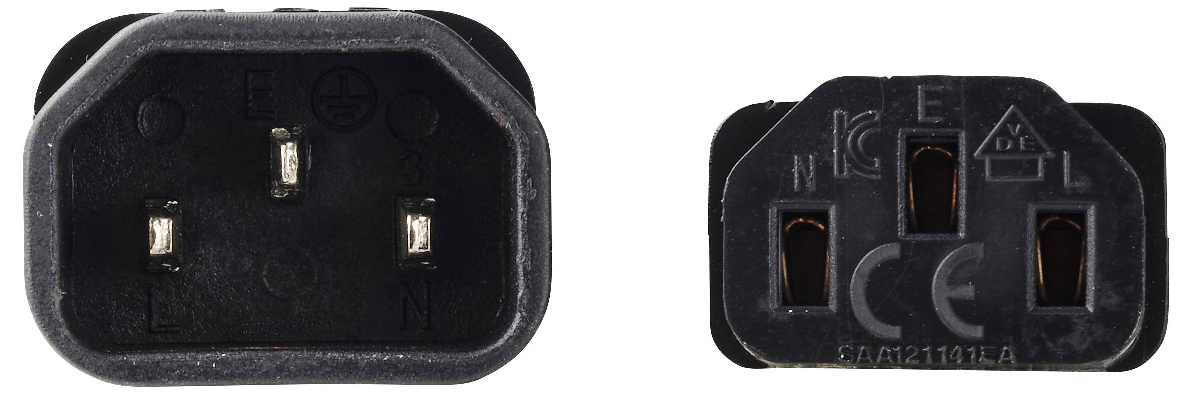 Renkforce Strøm Forlængerkabel Deluxe [1x IEC-stik C13 - 1x IEC 60320 C13-bøsning] 1.00 m Sort-2