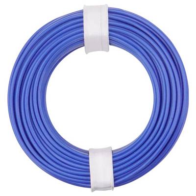 Et spolet blåt Ethernet-kabel fastgjort med hvide bånd, ofte anvendt til netværk og internetforbindelser.