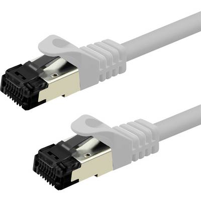 To gråt Ethernet-kabler med forgyldte stik, positioneret parallelt og viser deres sikre plastiklukkemekanismer til netværksforbindelse.