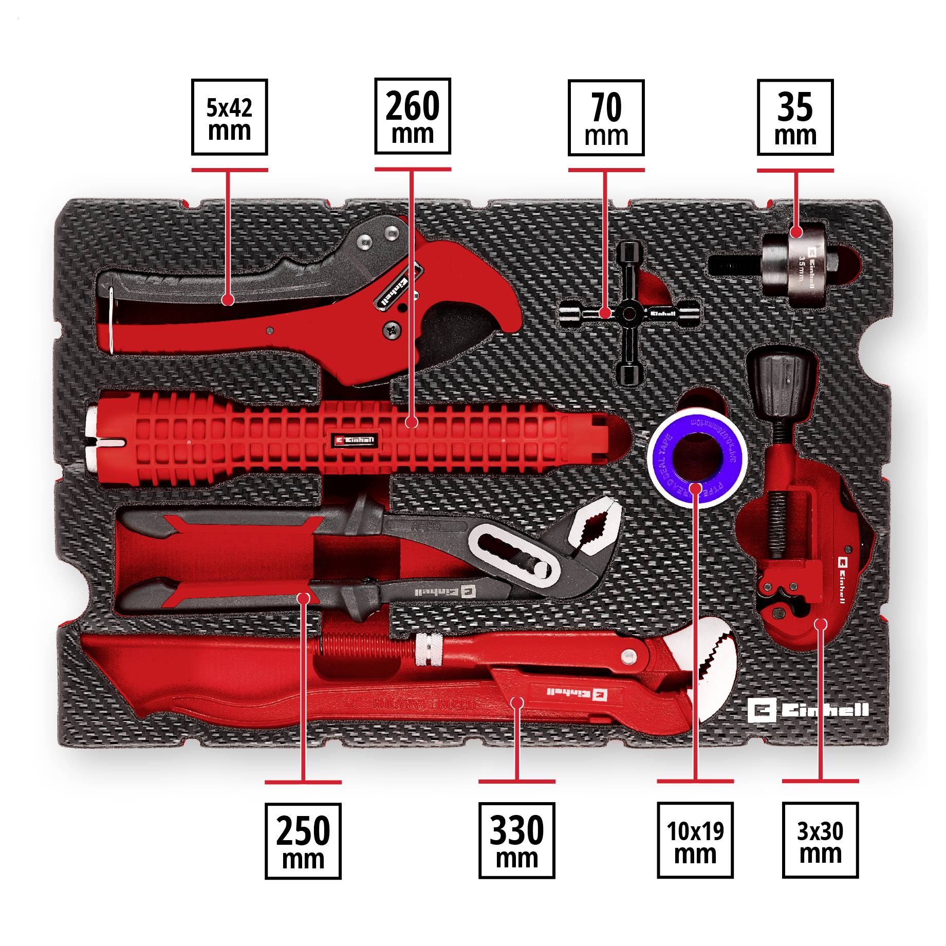Einhell Klempner-Set 8-tlg. Einleger Pad 370527 Indlæg 8 dele-1