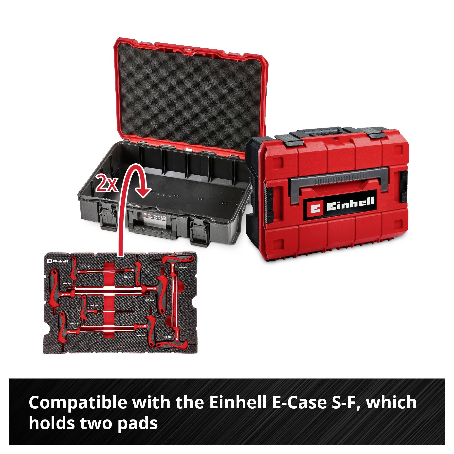 Einhell T-Griff Schraubendreher-Set 9-tlg. Einleger Pad 370526 Indlæg 9 dele-2