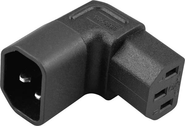 TRU COMPONENTS  Adapter [IEC-stik C14 - IEC-tilslutning C13] Samlet poltal: 3 Sort  1 stk