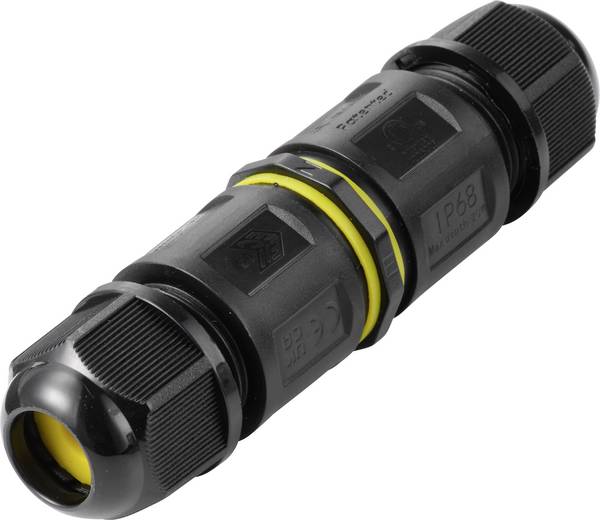 TRU Components kabelforbindelse IP68 vandtæt, skruekontakt 3-polet, 0,5-2,5 mm² TC-14745236 Sort TRU COMPONENTS Indhold: 1 stk