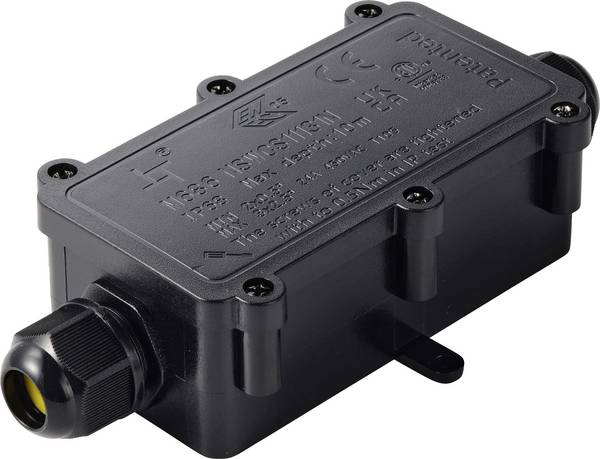 TRU Components tilslutningsdåse vandtæt, 2 indgange, 0,5-2,5 mm² TC-14745276 Sort TRU COMPONENTS Indhold: 1 stk