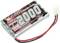 Ni-MH XCell Racing Pack-batteri, 9,6V, 2000 mAh, med røde og sorte ledninger og stik.