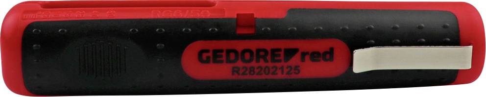 Rød og sort Gedore-værktøj med etiketten 'GEDORE red R28202125'. Kompakt design med hvidt lås, egnet til manuelle opgaver.