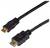 'HDMI til micro HDMI-kabel, sort, viser stik i begge ender til audio-/videoenheds tilslutning.'