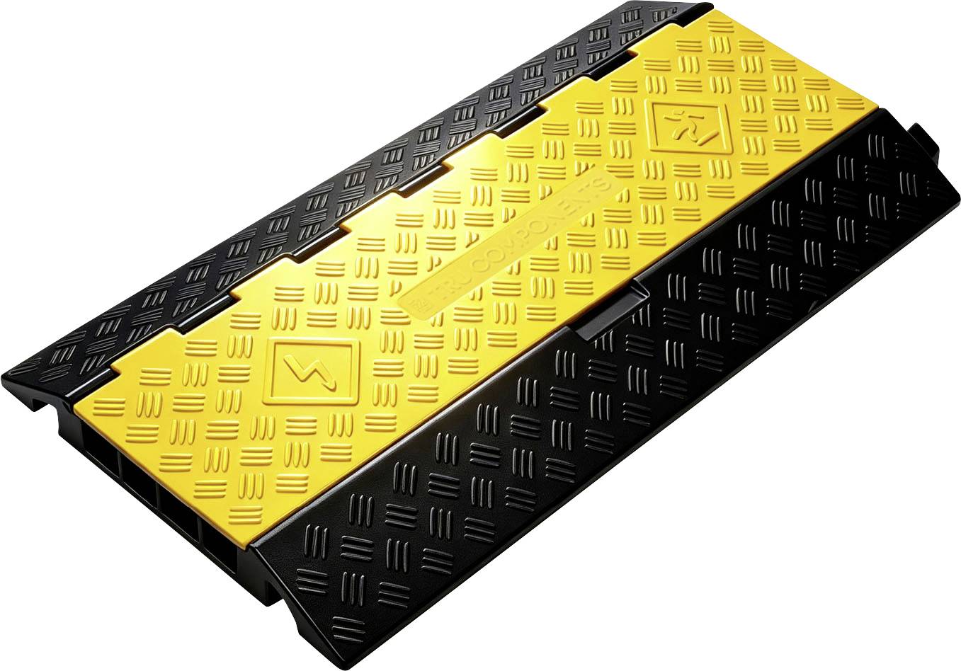 TRU COMPONENTS kabelbro TC-14926360 TPU, Gummi Sort/gul Antal kanaler: 4 800 mm Indhold: 1 stk