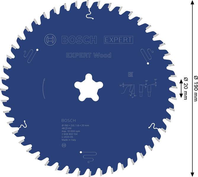 Bosch Accessories 2608902154 2608902154 Rundsavblad Antal tænder (per tomme): 48 1 stk-12