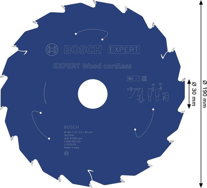 Bosch Accessories 2608902155 2608902155 Rundsavblad Antal tænder (per tomme): 18 1 stk-1