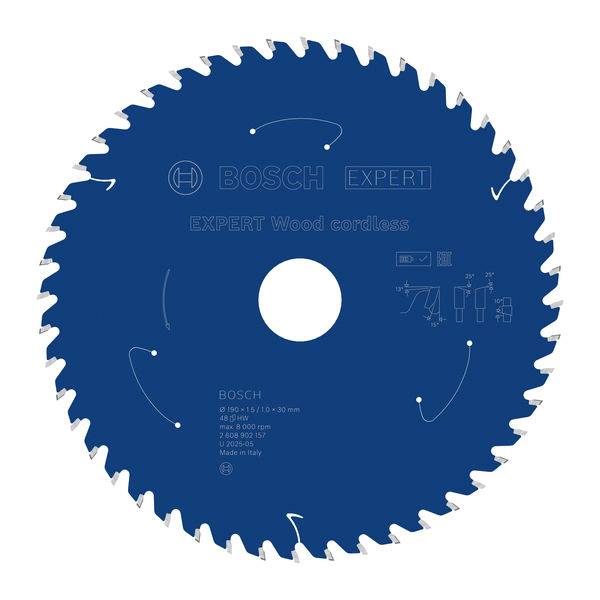 Bosch Accessories 2608902157 2608902157 Rundsavblad 190 x 30.0 x 1 mm Antal tænder (per tomme): 48 1 stk-2