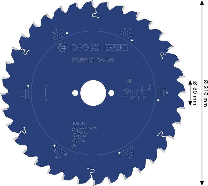Bosch Accessories 2608902236 2608902236 Rundsavblad Antal tænder (per tomme): 36 1 stk-1