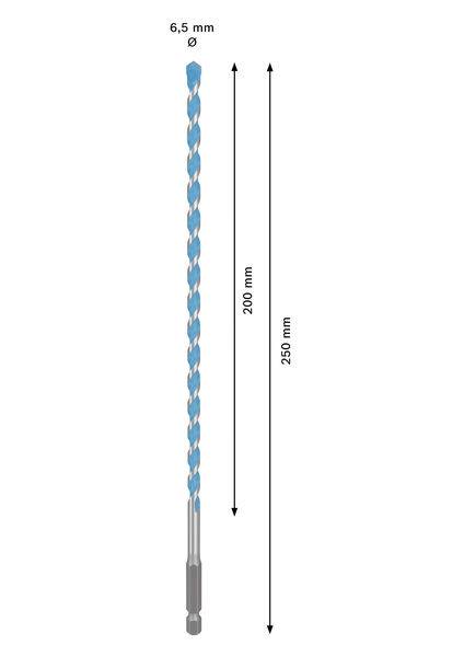 Bosch Accessories 2608902261 2608902261 Multibor 6.5 mm Samlet længde 250 mm Sekskantskaft 1 stk-1