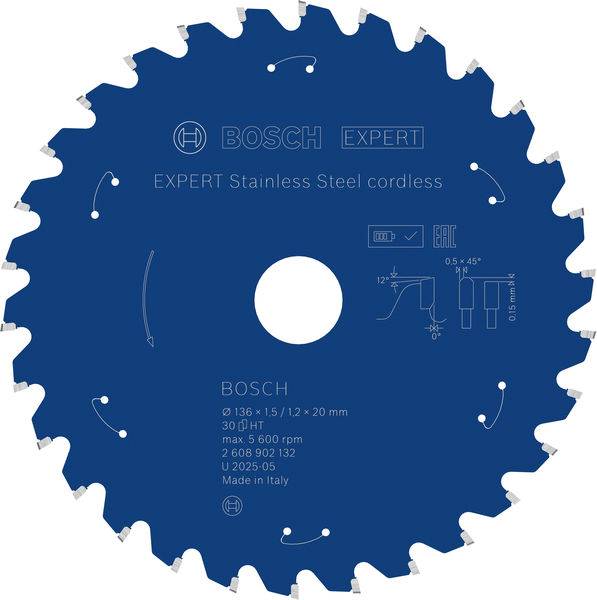 Bosch Accessories 2608902132 2608902132 Rundsavblad Antal tænder (per tomme): 30 1 stk-2