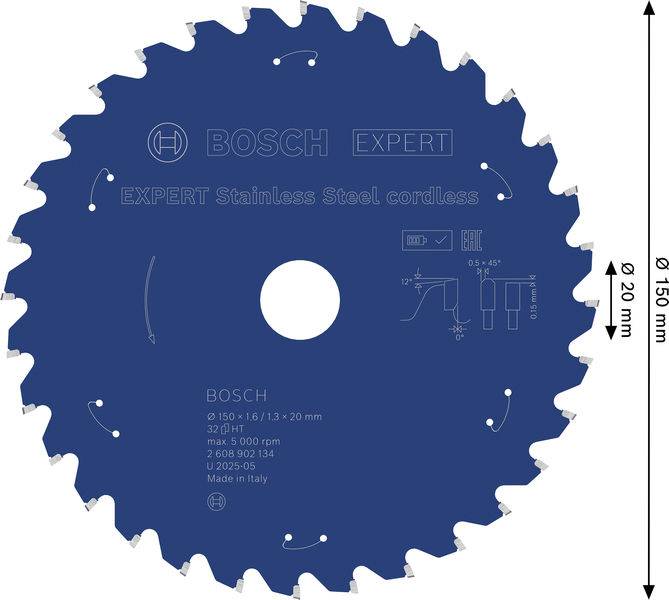 Bosch Accessories 2608902134 2608902134 Rundsavblad Antal tænder (per tomme): 32 1 stk-1