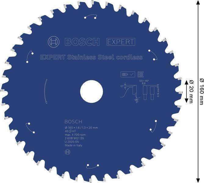 Bosch Accessories 2608902135 2608902135 Rundsavblad Antal tænder (per tomme): 40 1 stk-1