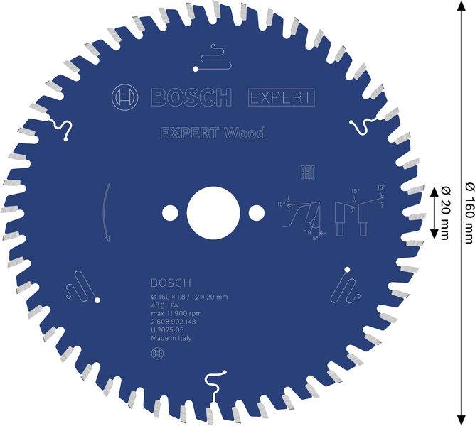 Bosch Accessories 2608902143 2608902143 Rundsavblad Antal tænder (per tomme): 48 1 stk-1